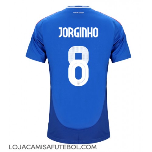 Camisa de Futebol Itália Jorginho Frello #8 Equipamento Principal Europeu 2024 Manga Curta